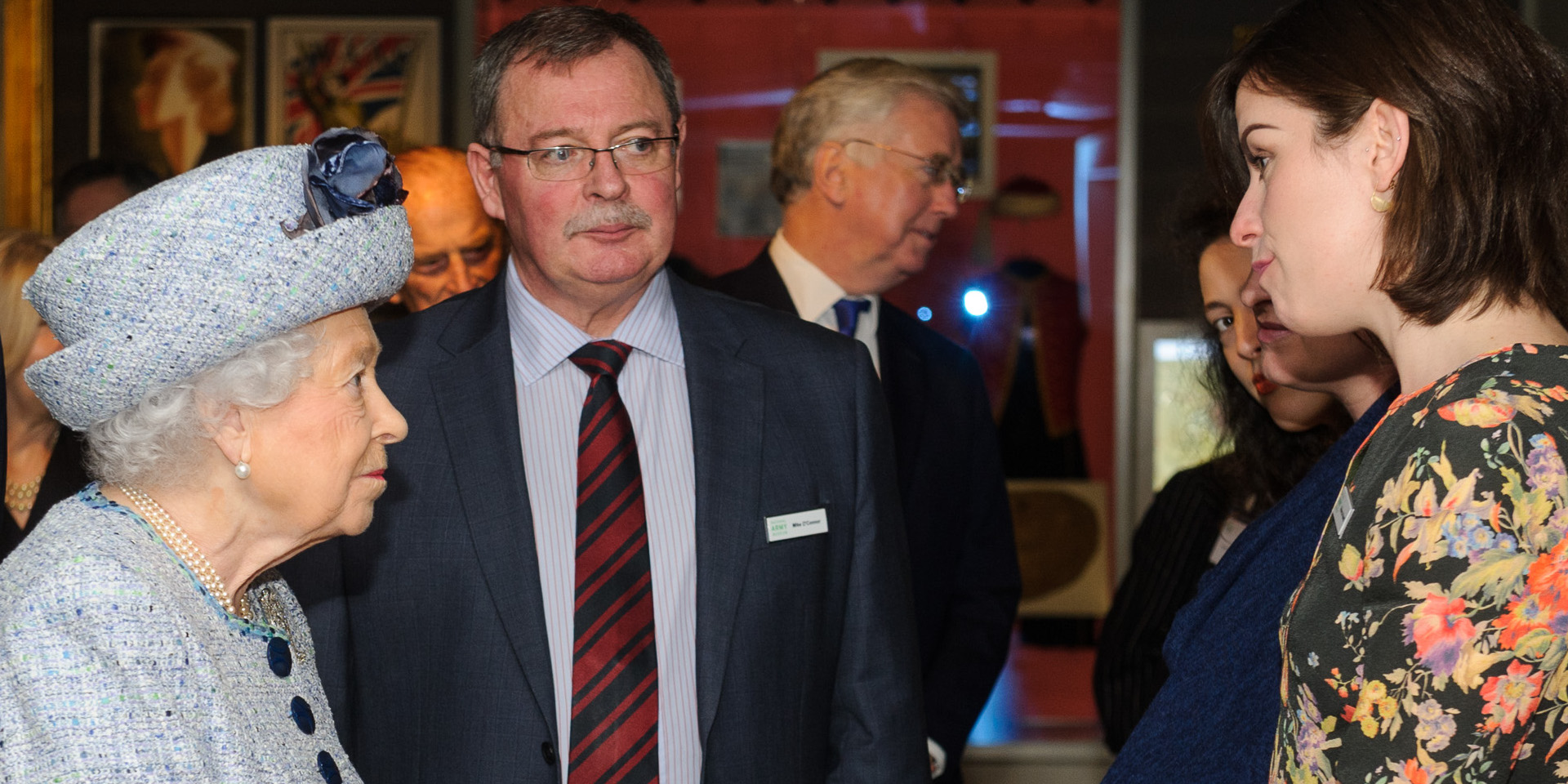 Mike O'Connor introducing Her Majesty The Queen to National Army Museum staff, 2017