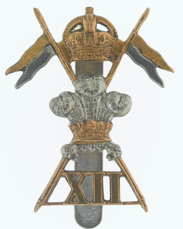 Cap badge, 12th (Prince of Wales’s Royal) Lancers, c1902