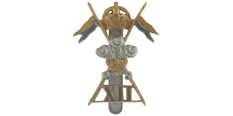 Cap badge, 12th (Prince of Wales’s Royal) Lancers, c1902