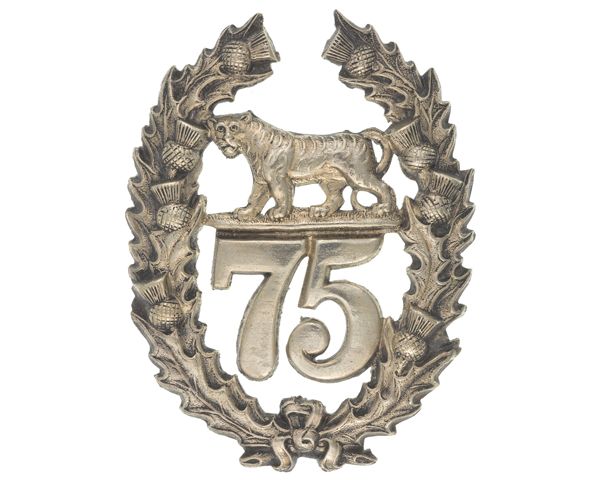 Glengarry badge, 75th (Stirlingshire) Regiment of Foot, c1874