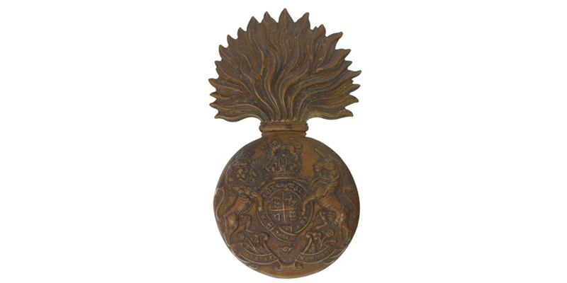 Other ranks' bearskin badge, The Royal Scots Fusiliers, c1902