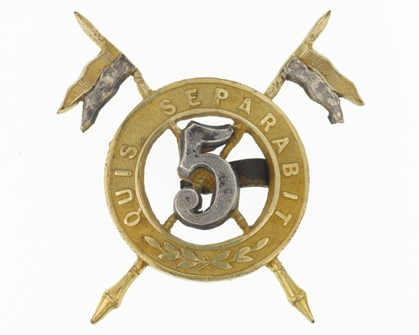 Cap badge, 5th (Royal Irish) Lancers, c1903