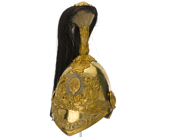 Helmet worn by Major William Forrest, 4th Dragoon Guards, during the charge of the Heavy Brigade, 1854