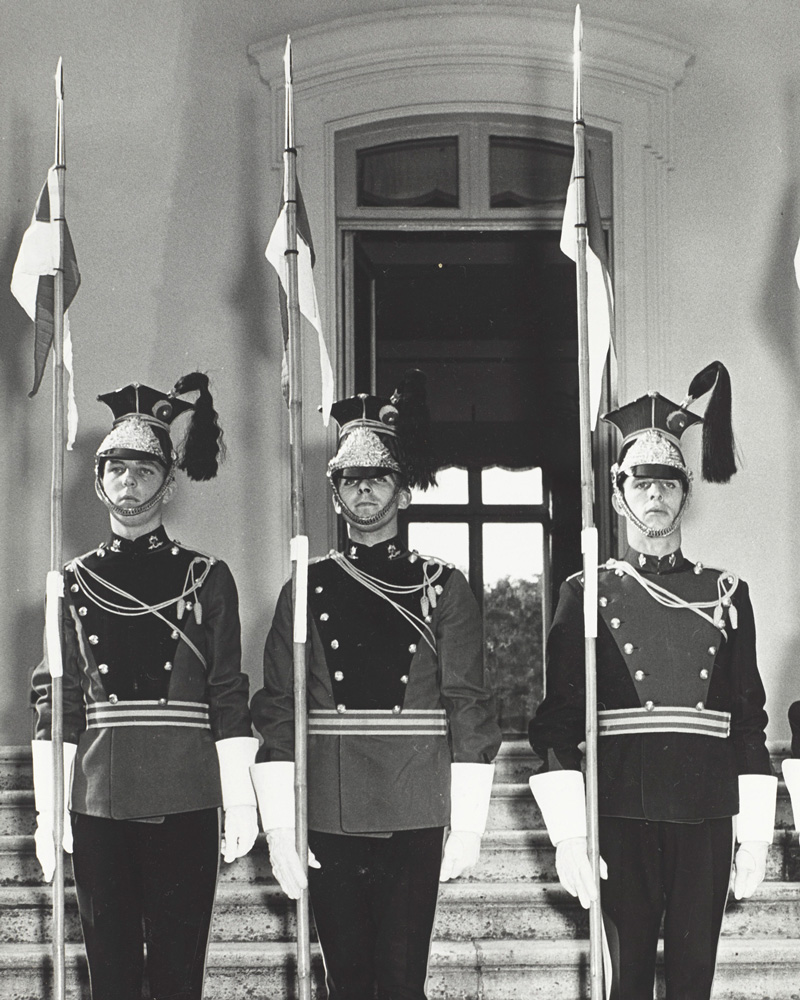 Ceremonial guard of the 16th/5th The Queen’s Royal Lancers, c1960