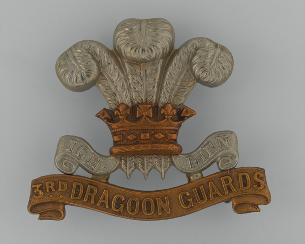 Other ranks' cap badge, 3rd (Prince of Wales's) Dragoon Guards, c1900