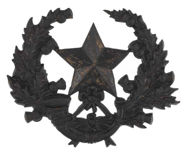 Cap badge, The Cameronians (Scottish Rifles), c1898