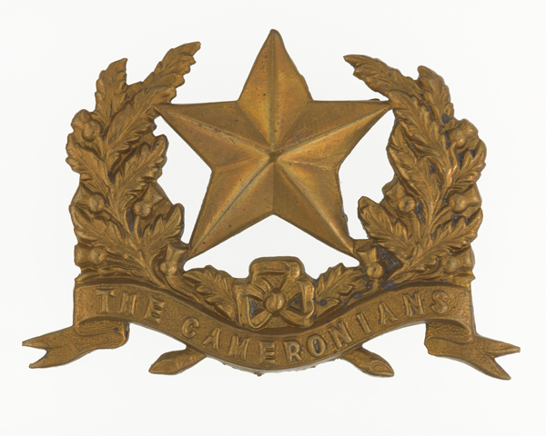 Glengarry badge, 26th (The Cameronians) Regiment of Foot, c1874