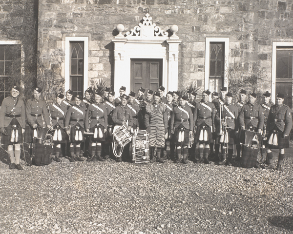 Band of the Cameron Highlanders at the Commando Basic Training Centre, Achnacarry,  1943