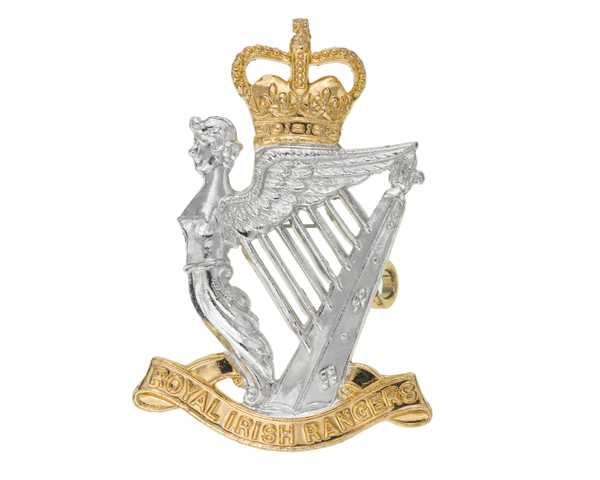 Cap badge, other ranks, The Royal Irish Rangers, c1970 