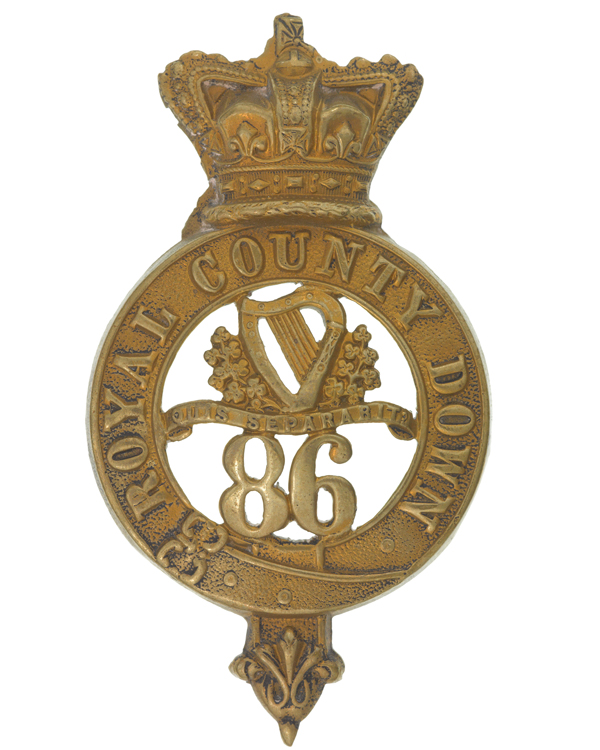 Glengarry badge, other ranks, 86th (Royal County Down) Regiment of Foot, c1874