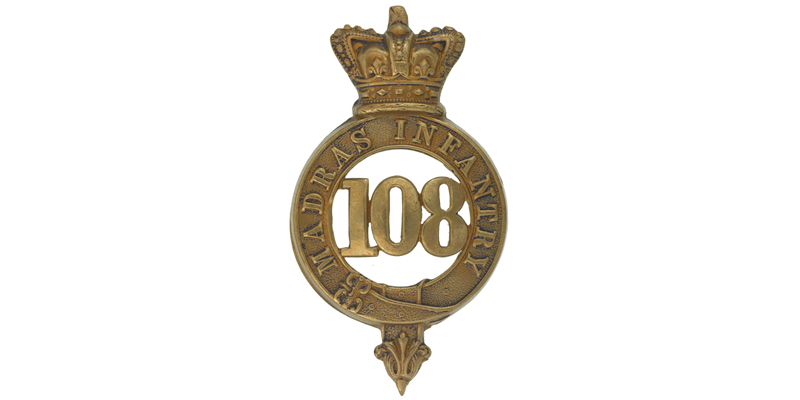 Glengarry badge, 108th Regiment of Foot (Madras Infantry), c1874