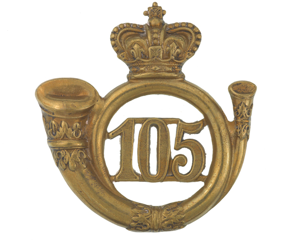 Glengarry badge, other ranks, 105th Regiment of Foot (Madras Light Infantry), c1874