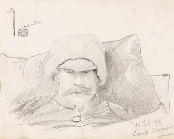 Self-portrait by Captain Reginald Bond, 2nd King's Own Yorkshire Light Infantry, 1898