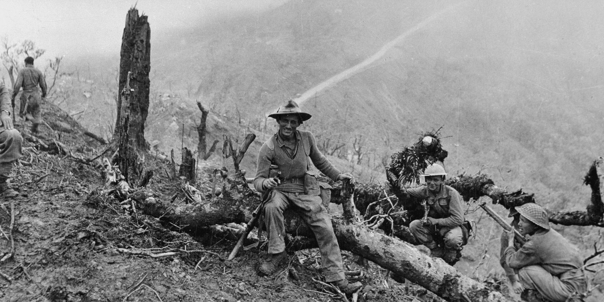 10th Gurkha Rifles resting after the capture of ‘Scraggy’ hill, Burma Campaign, 1944