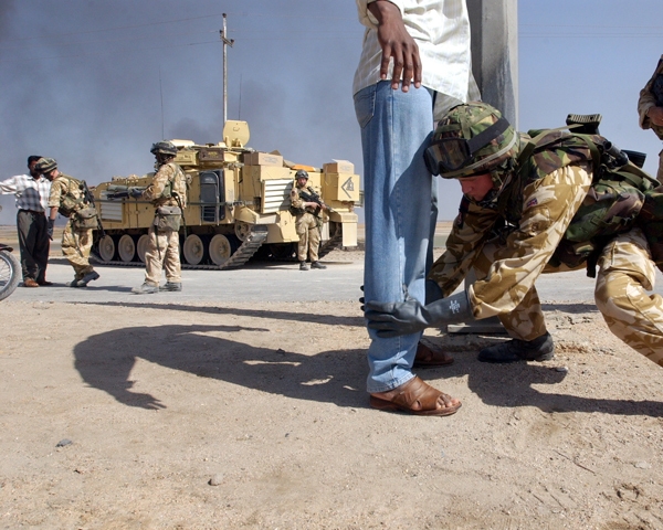 An Irish Guards checkpoint near Basra, March 2003