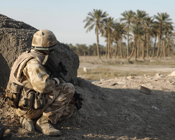 A soldier from the 2nd Rifles in Basra, 2007