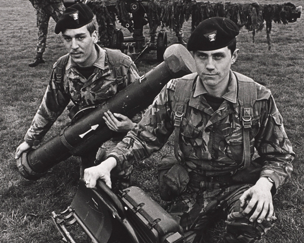 Men of the Duke of Edinburgh’s Royal Regiment with a Milan Anti-tank missile, 1980