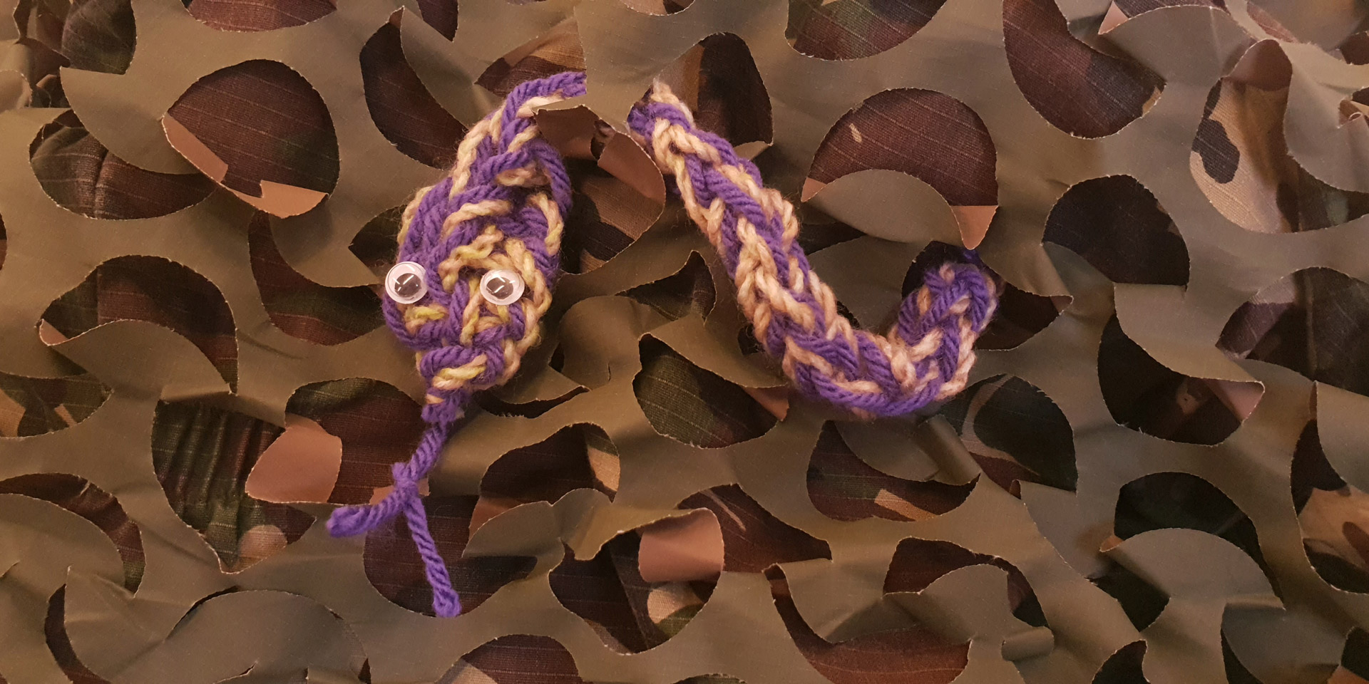 Finger-knitted snake