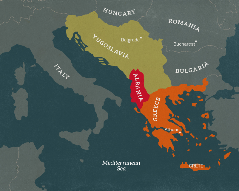 Map of the Balkans, 1941