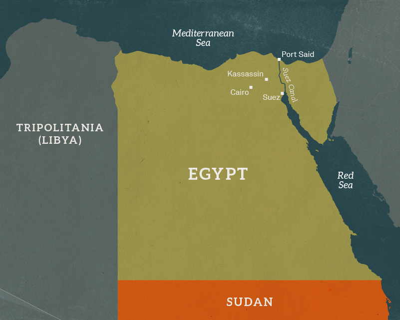 Map of Egypt, 1882