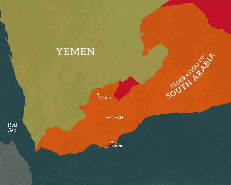 Map of southern Arabia, 1965