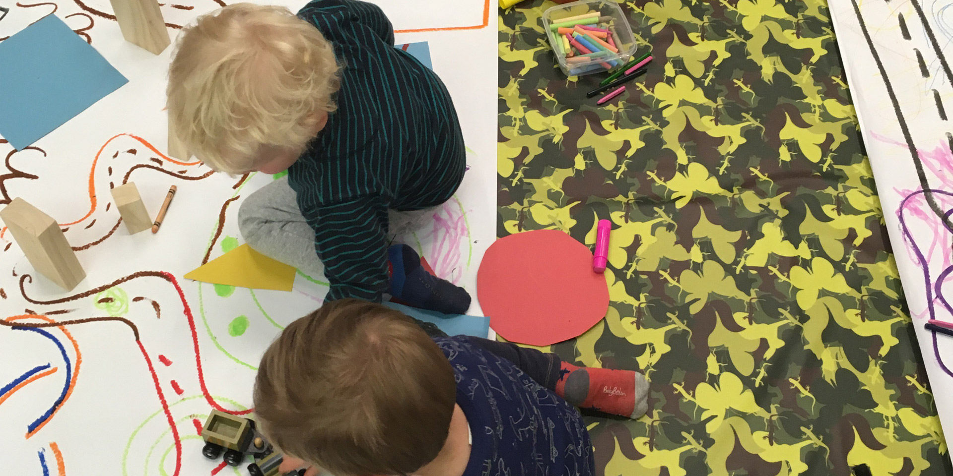 Toddlers getting creative at the National Army Museum