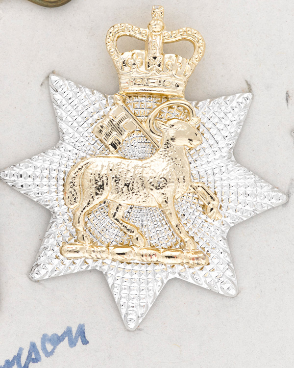 Collar badge, The Queen's Royal Surrey Regiment, c1961
