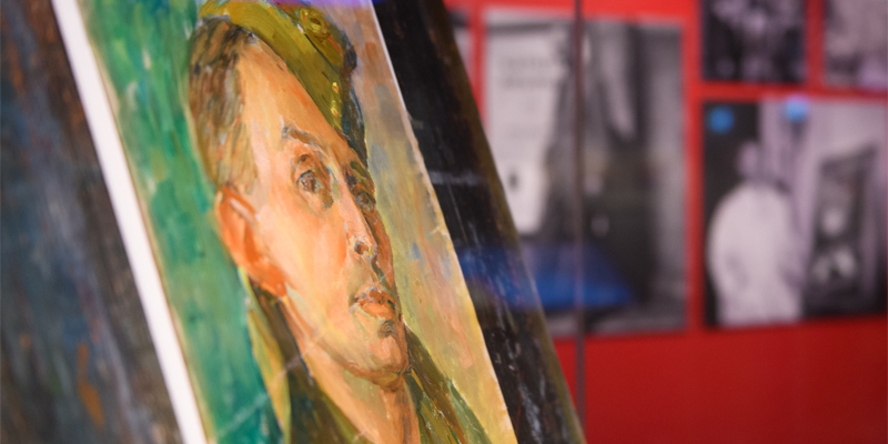 Portrait of Abram Games in the 'Art of Persuasion' exhibition