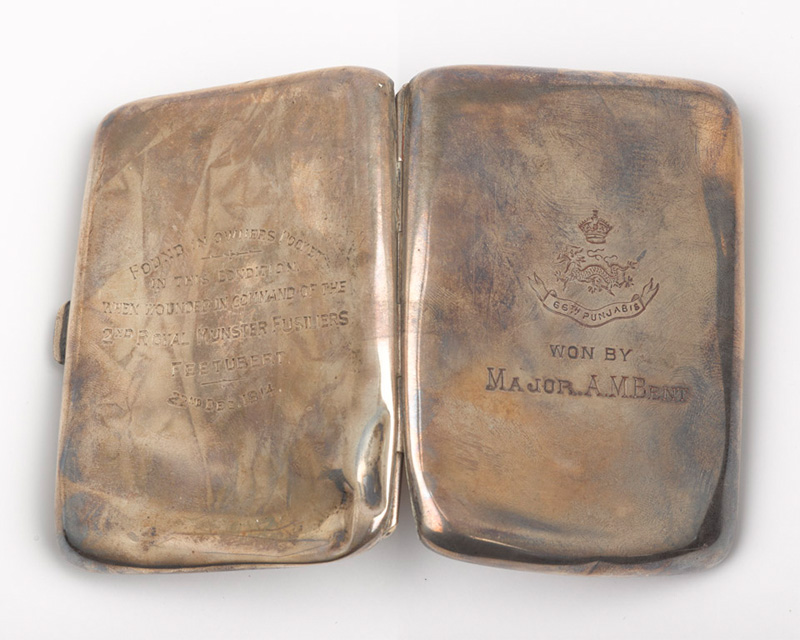 Cigarette case belonging to Lieutenant-Colonel Arthur Bent, 1914