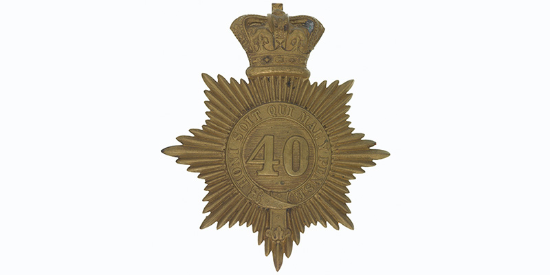 Shako plate, 40th (2nd Somersetshire) Regiment, c1855