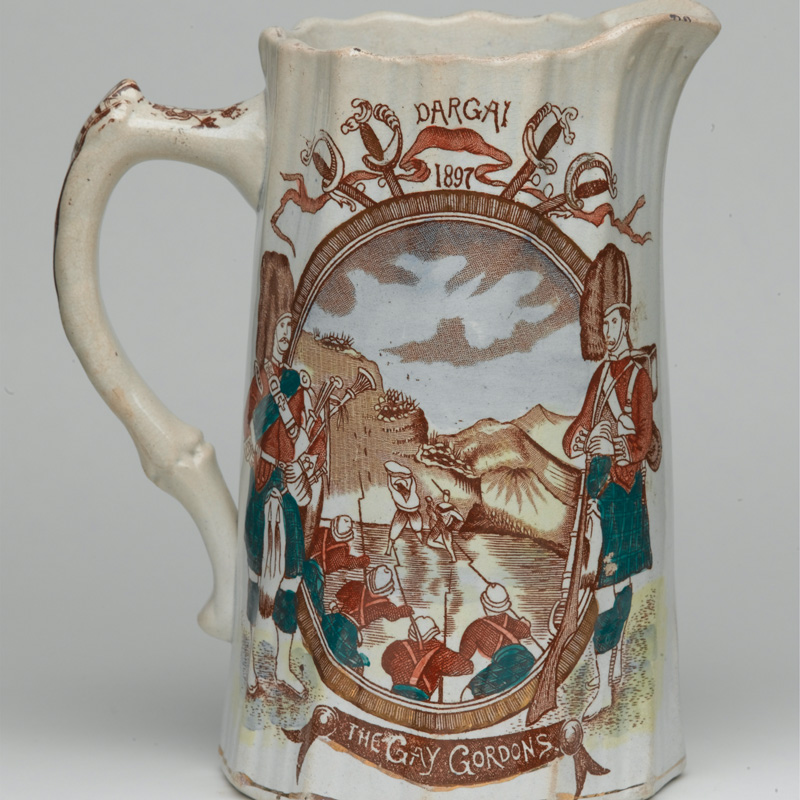 Jug commemorating the Gordons' action at Dargai, 1897