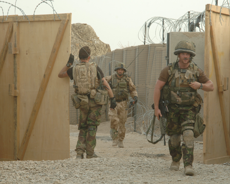 Troops from 2nd Battalion Parachute Regiment returning to Forward Operating Base Gibraltar near Sangin, August 2008