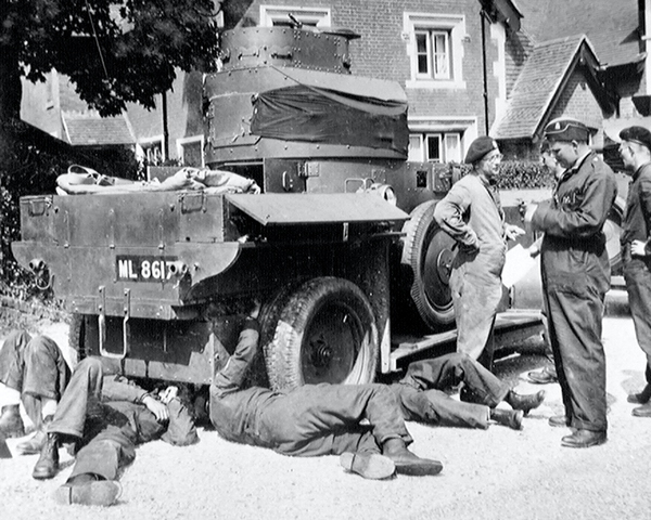 ‘Technical Hitch’, Rolls Royce armoured car, 4th County of London Yeomanry (Sharpshooters), Popham, Hampshire, 1939