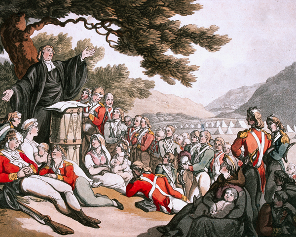 Soldiers attending Divine Service, c1798 