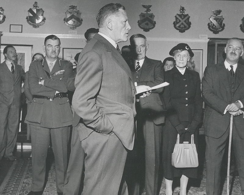 Field Marshal Sir Claude Auchinleck at the unveiling of the Indian Army plaques, 1956 