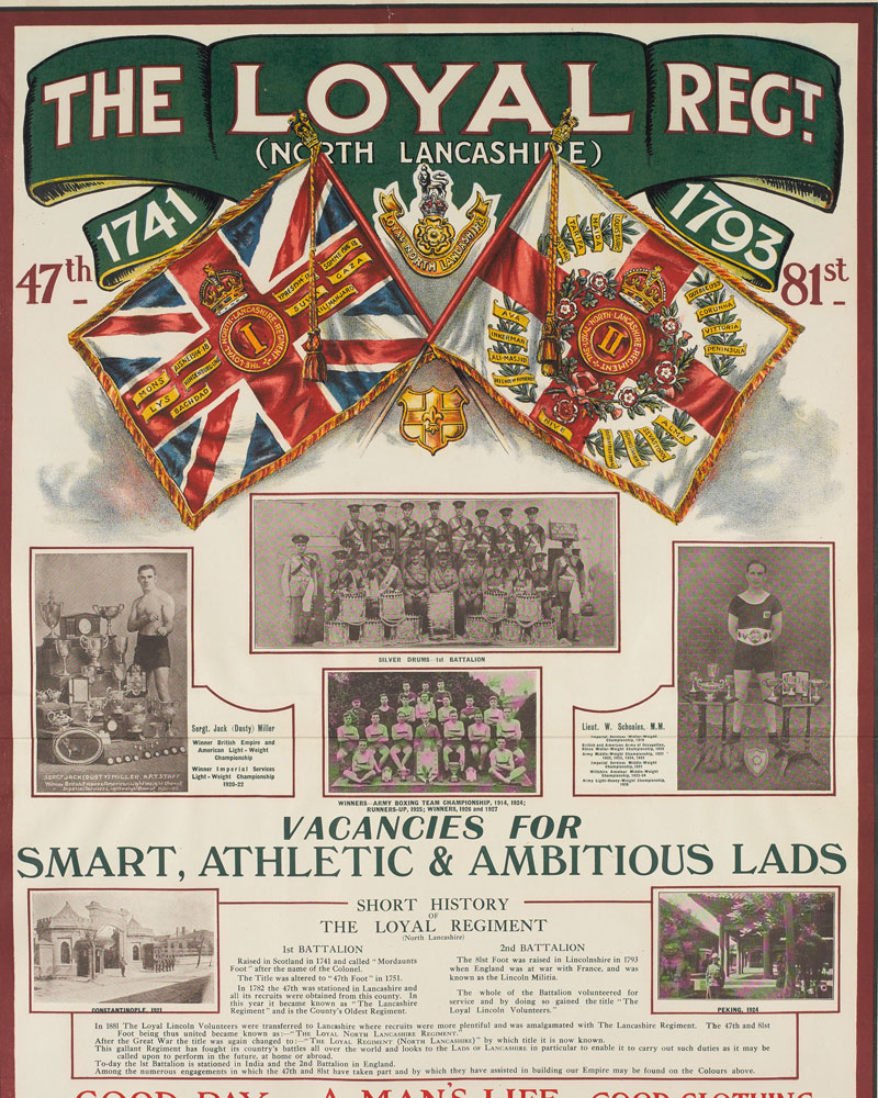 Recruiting poster, The Loyal Regiment (North Lancashire), c1930