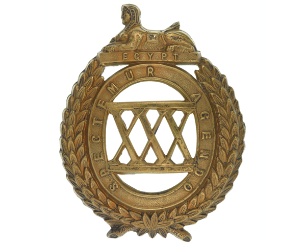 Glengarry badge, 30th (Cambridgeshire) Regiment of Foot, c1874