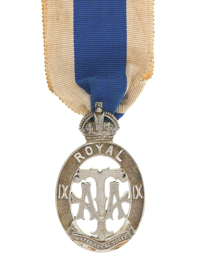 Army Temperance Association for nine years' abstinence awarded to Sergeant J Phillips, Royal Artillery, 1901