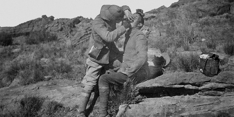 A dentist at work during the Boer War, c1901