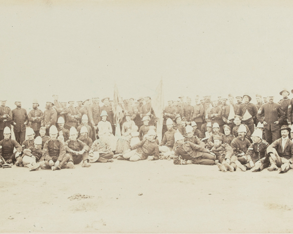 Survivors of the 94th from Bronkhurstspruit with the Colours, 1881