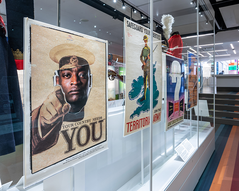Recruiting posters on display in Formation gallery