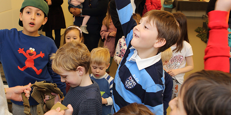 Children attending an activity workshop