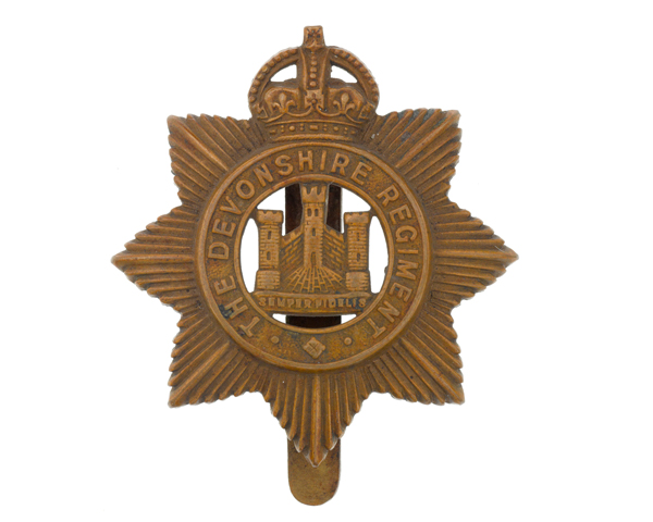 Cap badge, The Devonshire Regiment, c1917