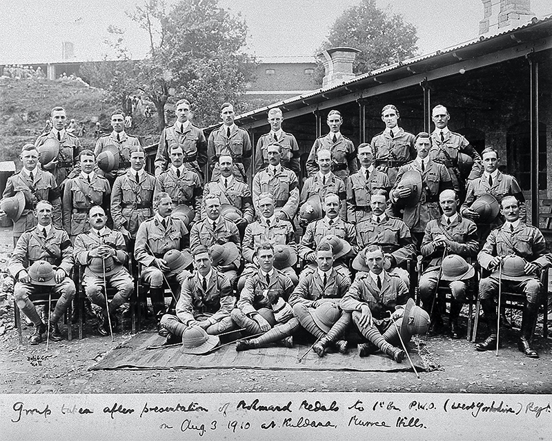 Officers of 1st Battalion The West Yorkshire Regiment (Prince of Wales's Own) at Kuldhana in the Muree Hills, 3 August 1910