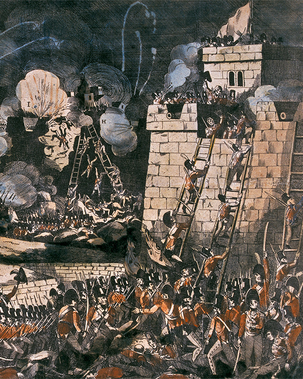 A view of the Storming of Badajoz, Spain, 6 April 1812