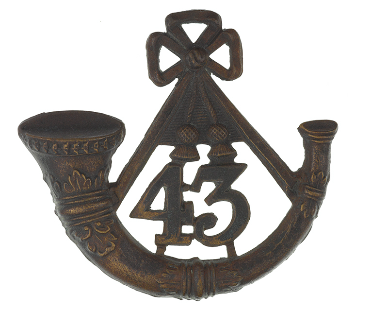 Glengarry badge, other ranks, 43rd (Monmouthshire) Regiment of Foot (Light Infantry), 1874-1881