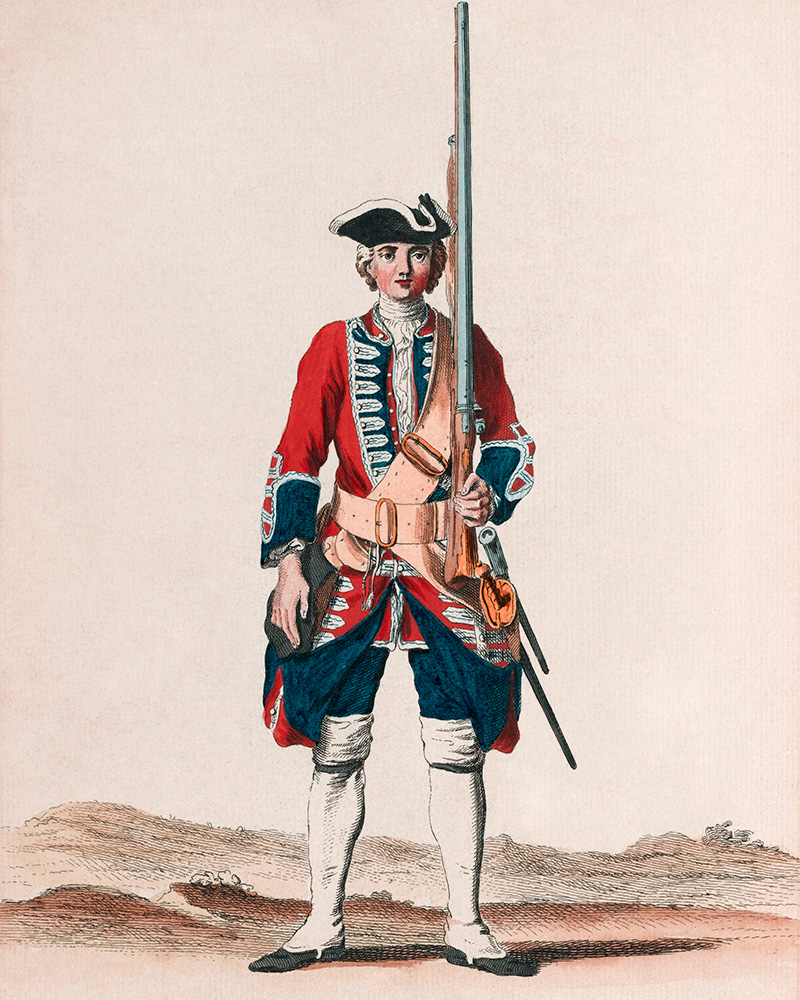Soldier of the King's Own Regiment of Foot, c1742