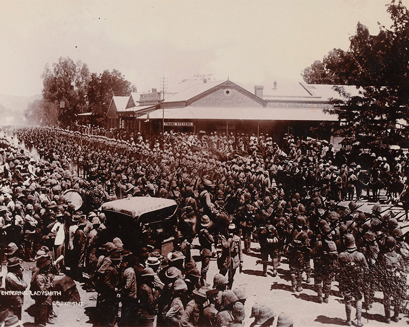 Troops entering Ladysmith, February 1900