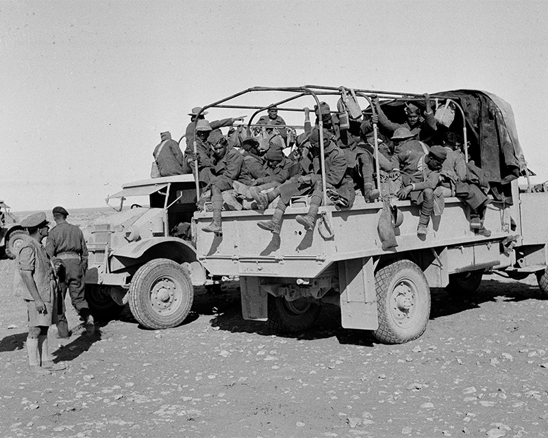 Indian lorried infantry in North Africa, c1941