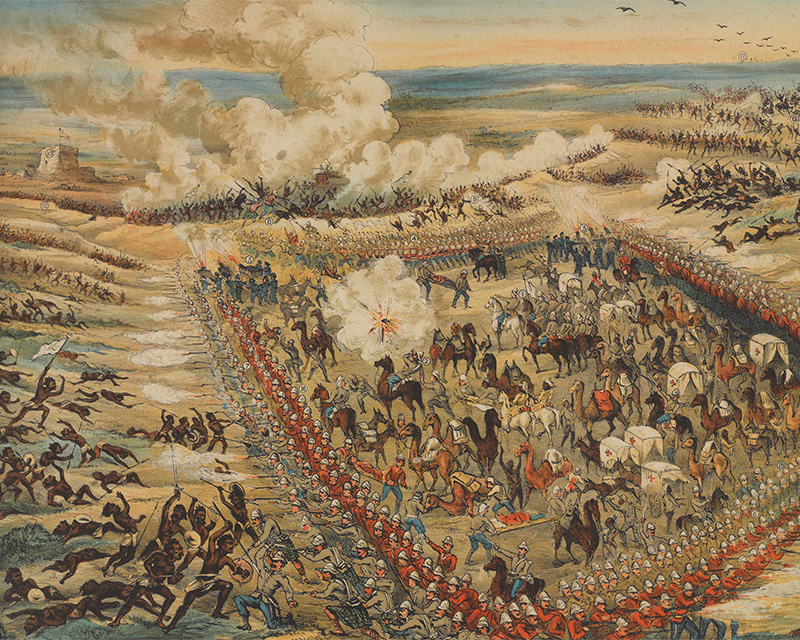 Bird's eye view of the Battle of El-Teb, 1884